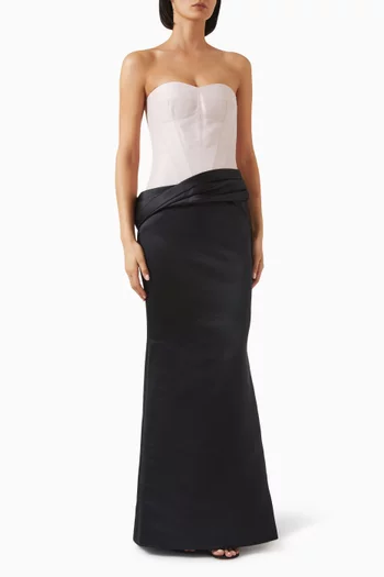Two-Tone Undressed Gown in Satin