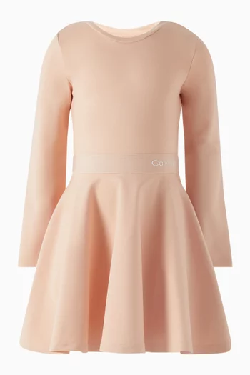 Logo Tape Flared Dress