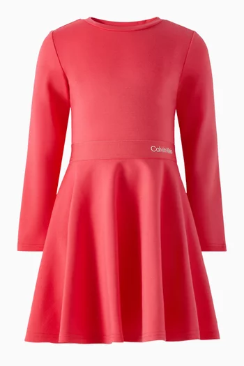 Logo Tape Flared Dress