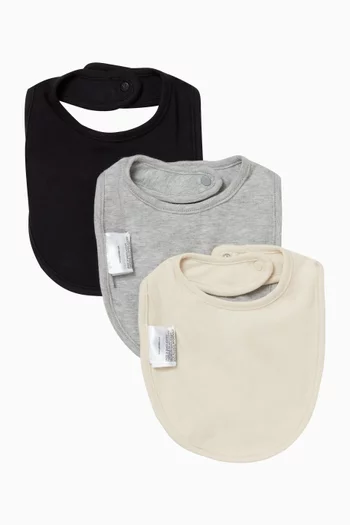 Logo Bib in Organic Cotton-jersey, Set of 3