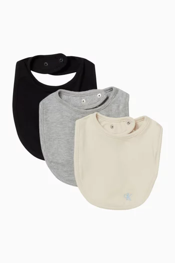 Logo Bib in Organic Cotton-jersey, Set of 3