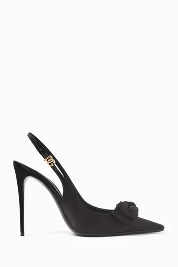 Bow Slingback 105 Pumps in Satin