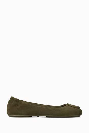 Buy Tory Burch Blue Minnie Travel Ballet Flats in Suede For Women Online Ounass UAE