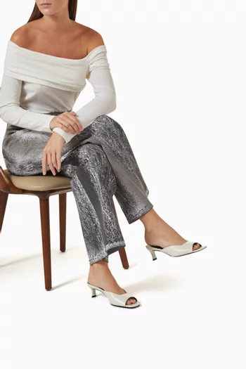 Wendy 50 Mules in Creased Leather