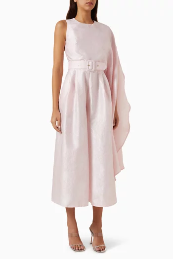 Single-sleeve Jumpsuit in Jacquard