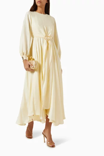 Belted Midi Dress in Viscose Blend