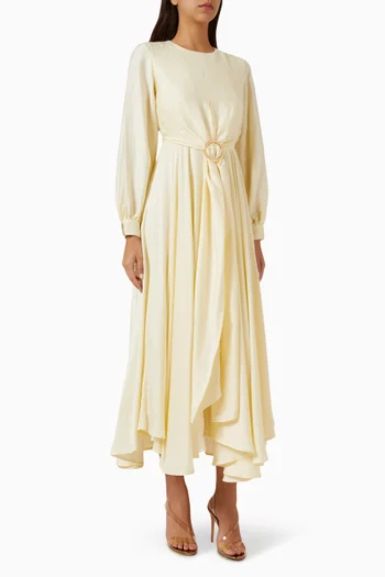Belted Midi Dress in Viscose Blend