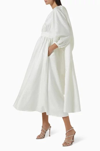 Scarf Belted Midi Dress