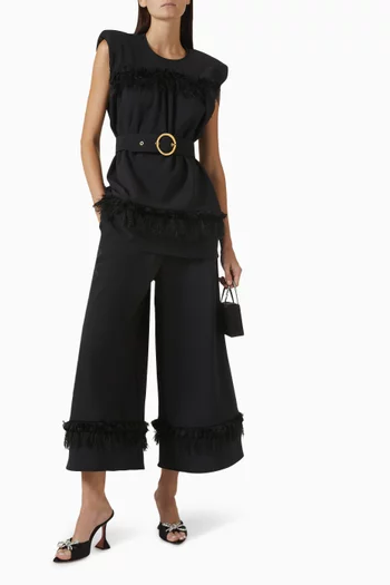 Ruffled Wide-leg Pants
