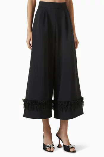 Ruffled Wide-leg Pants