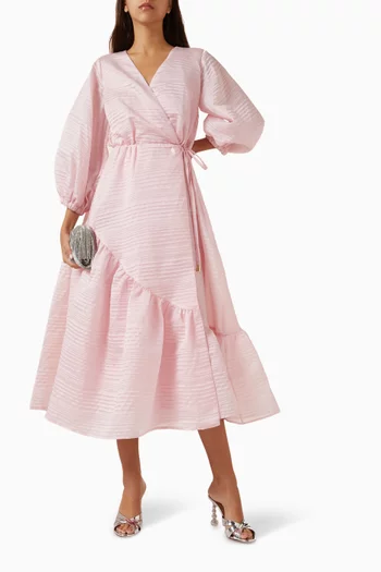 Wrap Flared Midi Dress