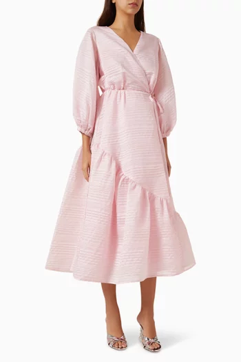 Wrap Flared Midi Dress