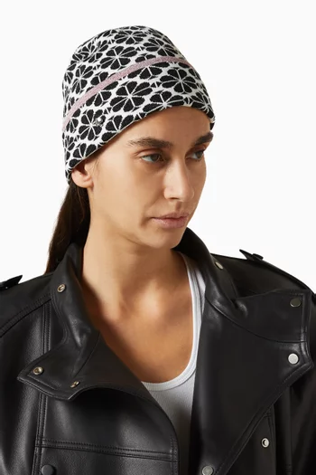 Spade Flower Beanie in Metallic Wool-blend