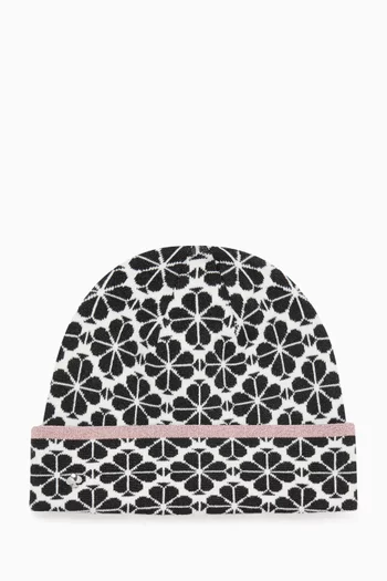 Spade Flower Beanie in Metallic Wool-blend