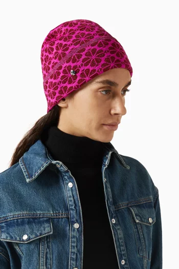Spade Flower Beanie in Metallic Wool-blend