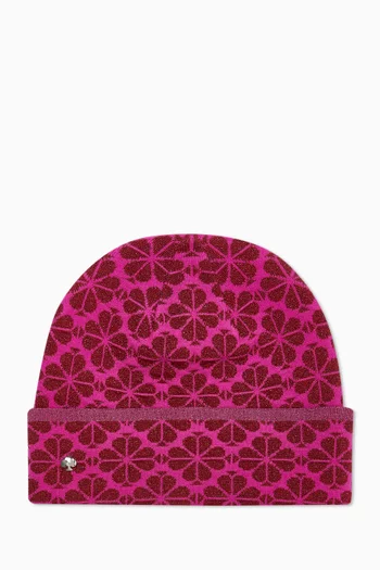 Spade Flower Beanie in Metallic Wool-blend