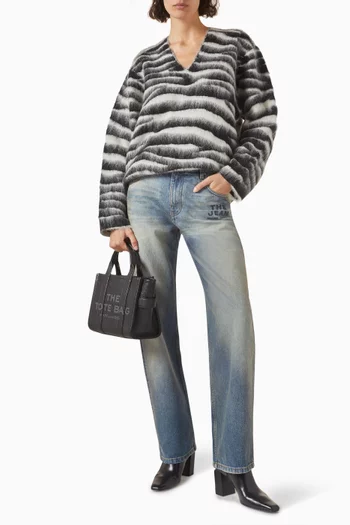 Oversized Zebra Sweater in Merino Wool Blend