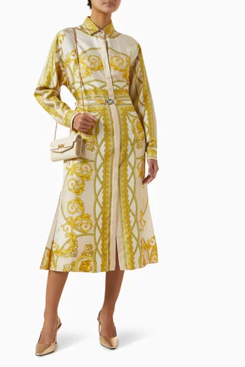 La Baroque Coupe Midi Dress in Silk Twill