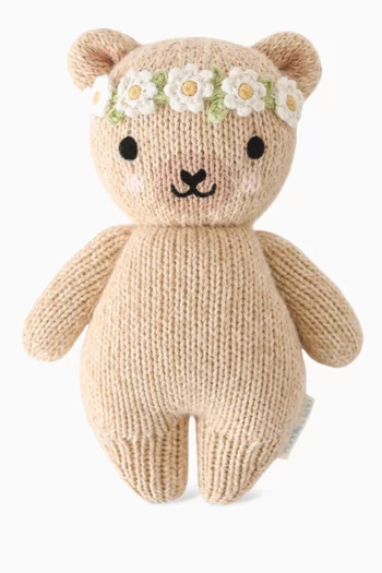 Baby Floral Honey Bear Soft Toy in Cotton