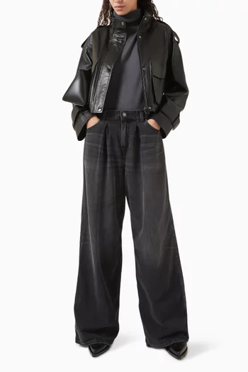 Lena Zip Jacket in Lambskin Leather