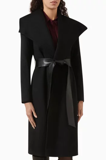 Fleurette maxi wrap wool coat new arrivals
