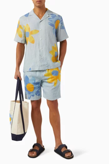 Roberto Floral-print Shirt in Linen