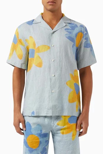 Roberto Floral-print Shirt in Linen