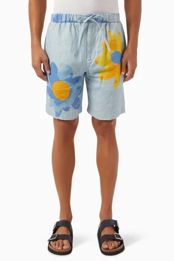 Felipe Floral-print Shorts in Linen