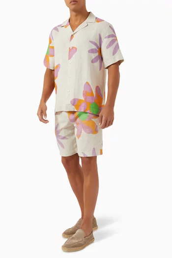 Felipe Floral-print Shorts in Linen