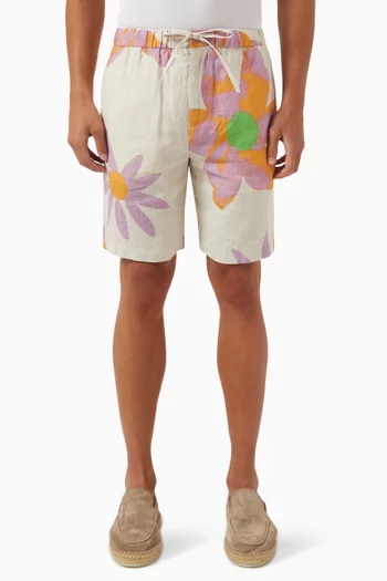 Felipe Floral-print Shorts in Linen