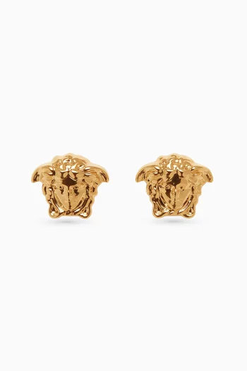 Medusa Stud Earrings in Brass