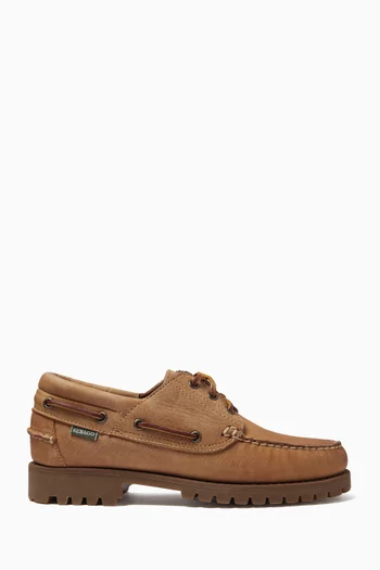 Acadia Crazy Horse Lace-up Moccasins in Leather