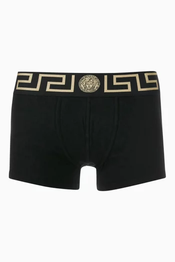 Greca Border Trunks in Stretch Cotton