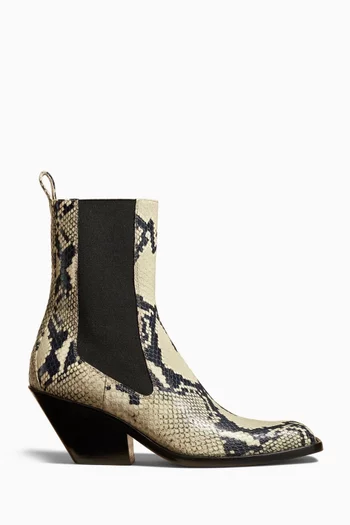 Austin 60 Ankle Boots in Python-embossed Leather