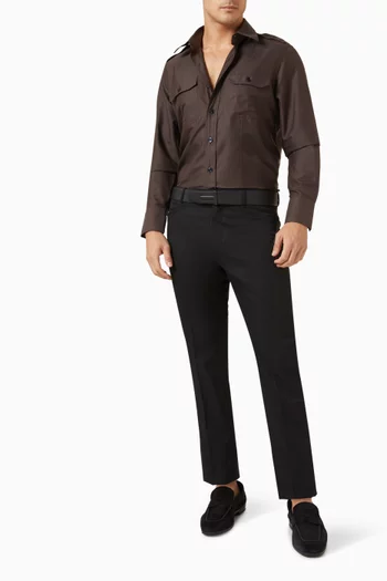 Military Shirt in Cotton-silk