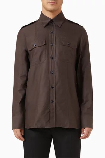 Military Shirt in Cotton-silk