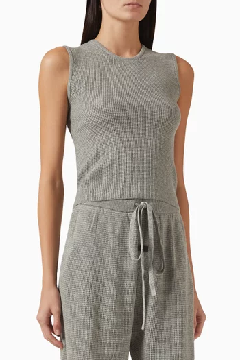Tank Top in Waffle-knit
