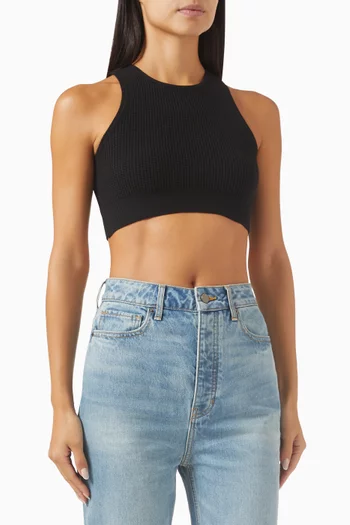 Waffle Sports Tank Top in Nylon-blend Knit