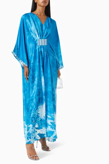 Farasha Bead-embellished Kaftan in Silk