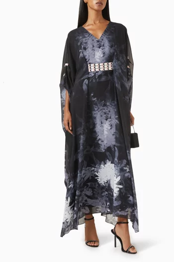 Farasha Bead-embellished Kaftan in Chiffon