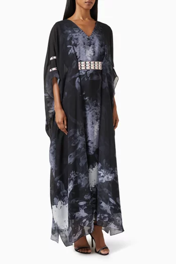Farasha Bead-embellished Kaftan in Chiffon