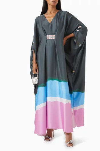 Farasha Bead-embellished Kaftan in  Chiffon