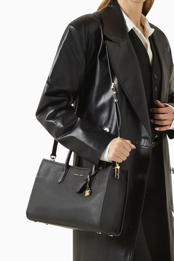 Medium Scarlett Satchel Bag in Leather