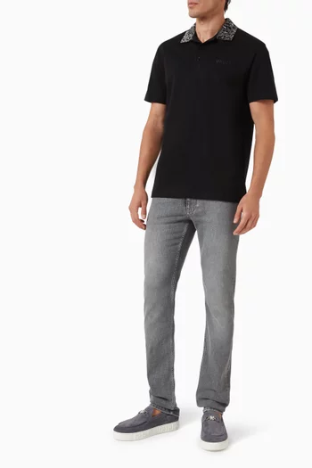 Crystal-embellished Leopard Polo Shirt in Cotton