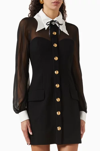 Bustier Mini Dress in Virgin Wool Blend