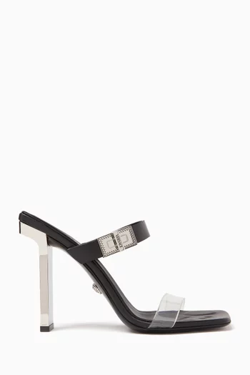 Slice 105 Mule Sandals in Plexi & Leather