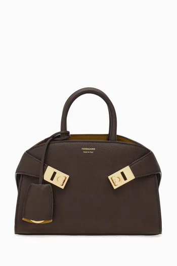 Mini Hug Top Handle Bag in leather