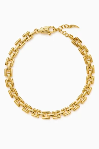Timepiece Chain Bracelet in 18kt Gold-plated Brass