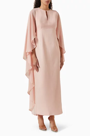 فستان طويل بكاب