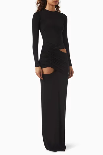 Cutout Maxi Dress in Viscose Jersey